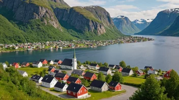 Et fredelig og åndeløst landskap av Kvernes bygda i Norge.