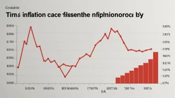 En graf som viser inflasjonsraten over tid, med en modell av en økonomi i bakgrunnen.