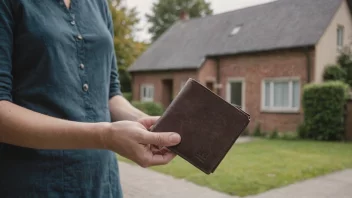 En person som holder en lommebok og et barn, symboliserer den økonomiske ansvarsfølelsen av foreldreskap