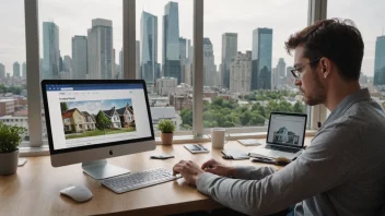 En person søker etter bolig på en digital enhet.