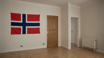 Et rom med vegger og en dør.