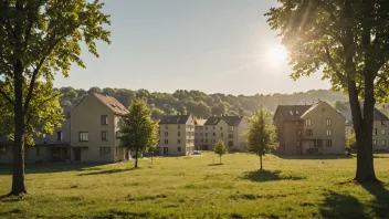 Et lyst og fargerikt bilde av et solrikt sted