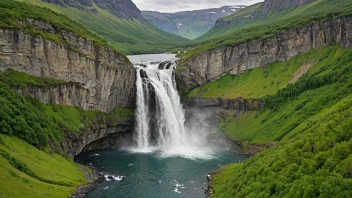 Kvalfoss vannfall i Norge, kjent for sin naturskjønnhet og omgivelser.