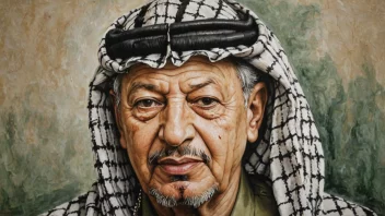 Et portrett av Yasir Arafat, den tidligere palestinske lederen