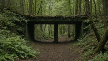 Et bilde av en lang og smal åpning i en skog eller et landskap