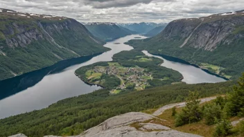 Et pittoreskt landskap av Fyresdals kommune i Telemark fylke.