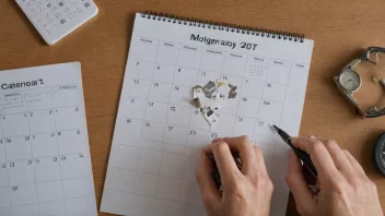 En person arbeider på en ferdighet eller et prosjekt, med en klokke eller en kalender i bakgrunnen for å representere tid og fremgang.