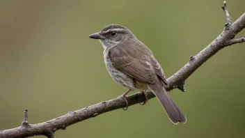 En liten fugl med en karakteristisk nebb og fjær sitter på en gren.