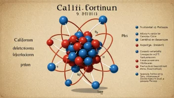 En illustrasjon av atomstrukturen til Californium.