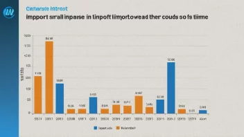 En linjegraf med en stigende trend, som representerer veksten i importvolum.