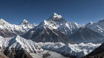 En åndeløs utsikt over Himalaya i Nepal med Mount Everest tårnende over