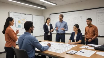 En prosjektleder som sitter ved et skrivebord og ser på en graf over ressursallokering, mens et team av arbeidere vises i bakgrunnen, symboliserer begrepet bemanningskrav.