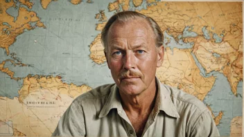 Et portrett av Thor Heyerdahl, en norsk antropolog og oppdagelsesreisende.