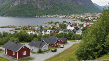 Et malerisk bilde av et norsk nabolag eller lokalitet med en tydelig indikasjon av navnet 'Bolteløkkas'.