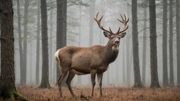 En kronhjort i sin naturlige habitat.