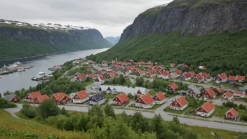 Et malerisk bilde av et norsk nabolag med en skilt som leser 'Nordhagen'