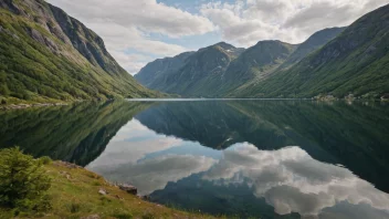 Et malerisk bilde av Laksvatns i Norge.