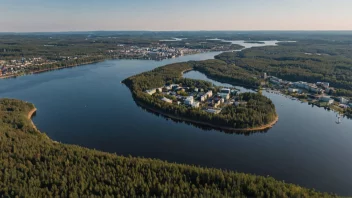 Flyfoto av Kuopio by i Finland