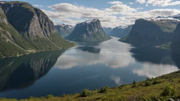 Et malerisk landskap av Melfjordbotn-området i Norge.