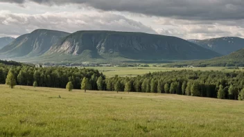 Et vakkert og fredelig landskap i Norge.