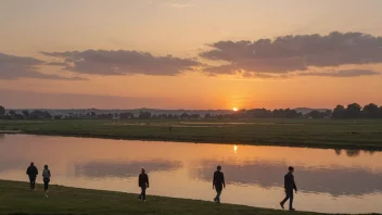 En fredelig aften scene med en vakker solnedgang.