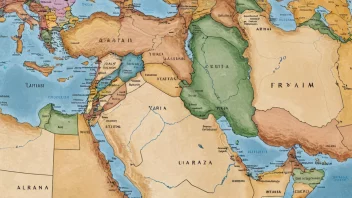 Et kart over Midtøsten-regionen