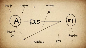 En matematisk ligning med flere elementer eller enheter.