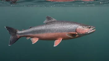 En stillehavslaks som svømmer i havet.