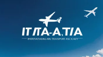 IATA-logoen, som representerer organisasjonens mål om å fremme trygghet, effektivitet og standardisering i lufttransport