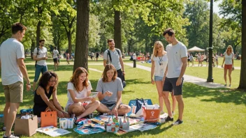 En sommerkampanje i en park.