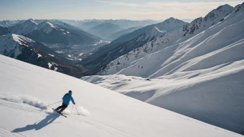 En person som nyter skiløping i fjellet