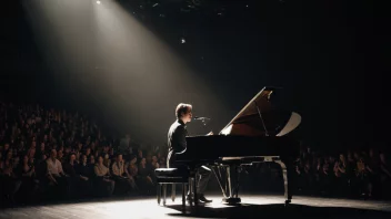 En solokonsert med en musiker som framfører på et flygel.