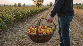 En person som holder en kurv med noen få gjenværende frukter, som symboliserer handlingen snauspist.