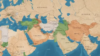 Et kart som viser CENTO-medlemslandene Tyrkia, Iran og Pakistan