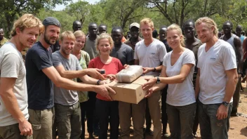 En gruppe mennesker fra Norge som yter bistand til mennesker i Afrika