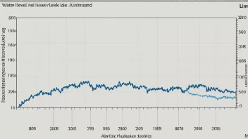 En graf som viser vannstanden i en innsjø over tid, med et tydelig toppunkt som indikerer kulminasjonsvannstanden.