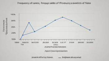En graf som viser omsetningshyppigheten til en spesifikk vare over en gitt tidsperiode.