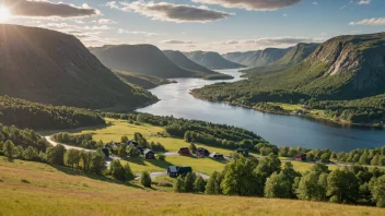 Et pittoreskt landskap av Åsgreinas i Norge.