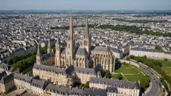 Byen Caen i Normandie, Frankrike, med sin rike historie og betydelige landemerker.