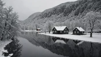 En vinterflom i et norsk landskap.