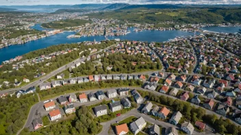 Flyfoto av Jakobsli bydel i Trondheim