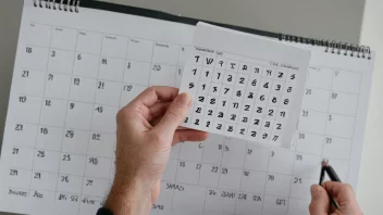 En person som holder et ur og en kalender, med en strukturert rammeverk i bakgrunnen, som representerer en timersramme.