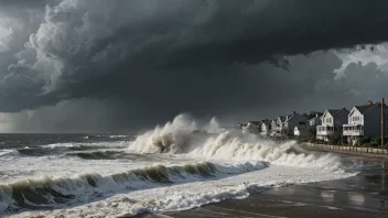 En stormbyge med kraftige vinder og tungt regn