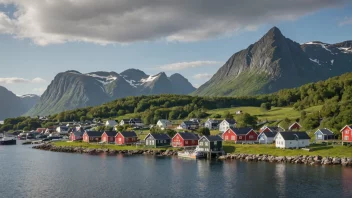 En naturskjønn bygd i Norge omgitt av natur