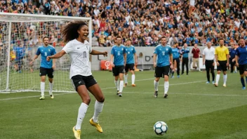 En fotballspiller som scorer et mål