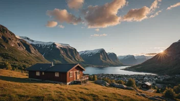 En fredelig fjellhytte med en storslagen utsikt