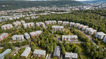 Flyfoto av Holmlia, et boligområde i Oslo