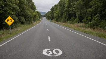 En fartsgrense-skilt på en vei med en fartsgrense på 60 km/t