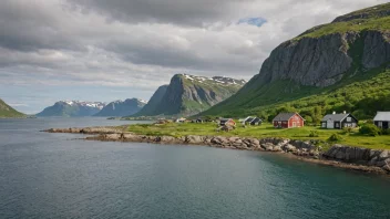 Et idyllisk bilde av Nordnesøy i Norge, som viser øyas naturskjønnhet og rolige atmosfære.