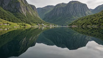 Et malerisk landskap av Hellesunds i Norge